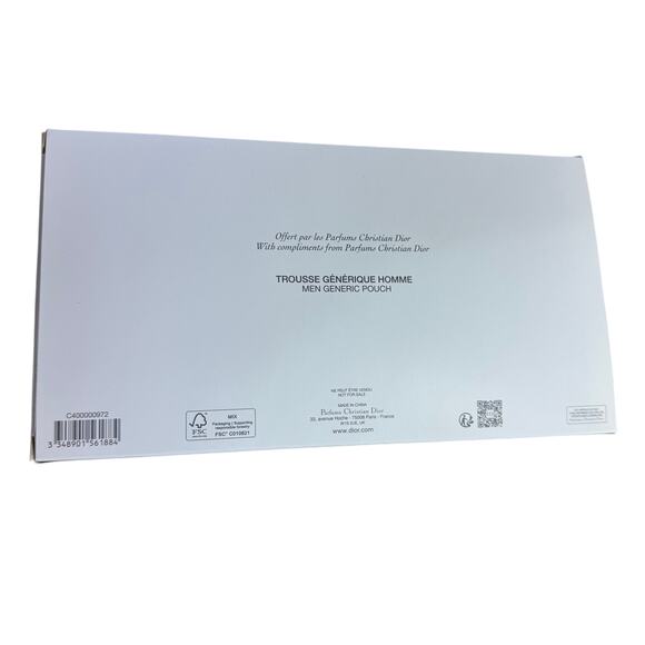 Dior NWB VIP Navy / Black Toiletry Bag Smooth Vegan Leather Double Zip Travel - Picture 12 of 12